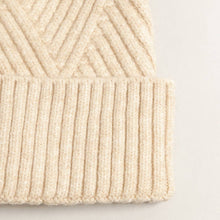 Load image into Gallery viewer, Heather Cuff Beanie with Pom-Pom (beige)
