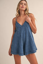 Load image into Gallery viewer, Harper Denim Flared Romper
