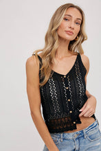 Load image into Gallery viewer, Clara crochet top (black)
