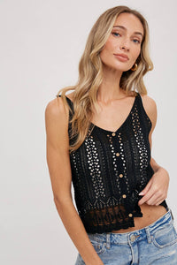 Clara crochet top (black)
