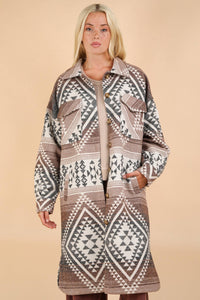 Beige/GreyAztec Coat