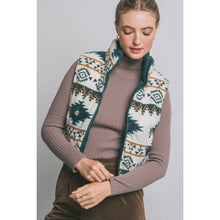 Load image into Gallery viewer, Fallon Reversible Corduroy/Aztec Print Puffer Vest (cream)
