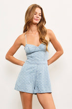 Load image into Gallery viewer, Jessie open back denim romper
