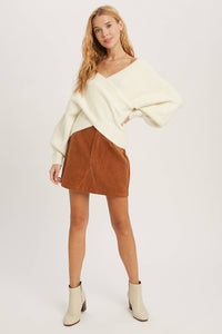 Maribel cross knit sweater (Ruby)