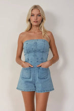 Load image into Gallery viewer, Patsy light denim romper
