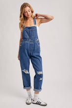 Load image into Gallery viewer, Della dark denim overalls
