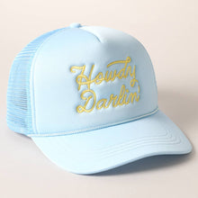 Load image into Gallery viewer, Howdy Darlin' Pink Embroidered Mesh Back Trucker Cap
