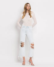 Load image into Gallery viewer, Leslie 90’s distressed relaxed fit crop flare jeans

