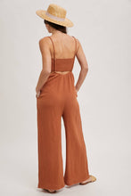 Load image into Gallery viewer, Sandra suspender pant jumpsuit set (clay)
