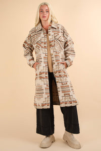 Ivory/Rust Aztec Coat