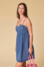 Load image into Gallery viewer, Clara Denim Bow tie dress
