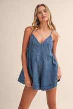 Load image into Gallery viewer, Harper Denim Flared Romper
