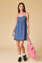 Load image into Gallery viewer, Clara Denim Bow tie dress
