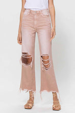 Load image into Gallery viewer, Leslie 90’s distressed relaxed fit crop flare jeans
