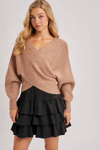 Kendall faux suede ruffle skirt (black)