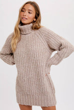 Load image into Gallery viewer, Taupe Chunky knit sweater dress
