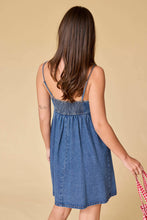 Load image into Gallery viewer, Clara Denim Bow tie dress
