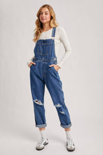 Load image into Gallery viewer, Della dark denim overalls
