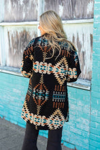 Load image into Gallery viewer, Brinley Aztec Coat (black)
