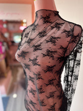 Load image into Gallery viewer, Black Lace Mesh Top
