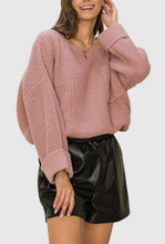 Load image into Gallery viewer, Mauve pink oversized sweater
