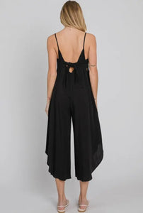 Black tie-back jumpsuit