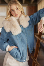 Load image into Gallery viewer, Faux Fur Denim Jacket
