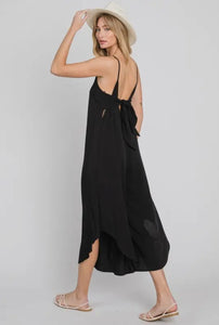 Black tie-back jumpsuit