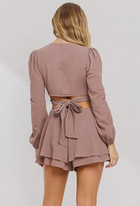 Mocha cut-out romper