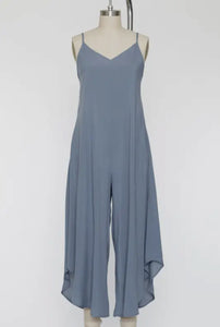 Slate tie-back jumpsuit