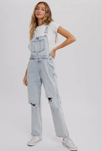 Load image into Gallery viewer, Light wash denim overalls
