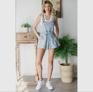 Cassie Light Denim Shortalls