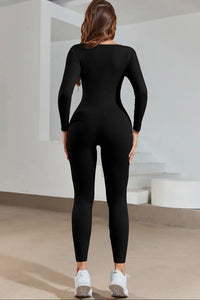 Black Ruched Catsuit