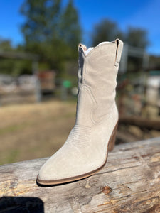 Ivory Suede Cowboy Boot