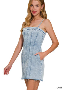 Denim Raw Hem Dress