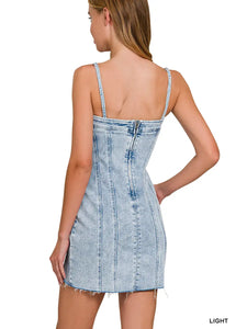 Denim Raw Hem Dress