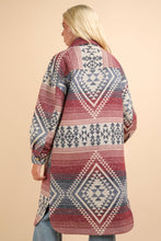 Load image into Gallery viewer, Plum/Denim Aztec Coat
