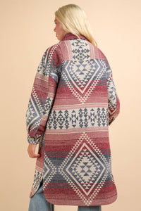 Plum/Denim Aztec Coat