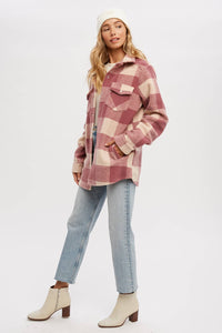 Dolly plaid brushed flannel Shacket