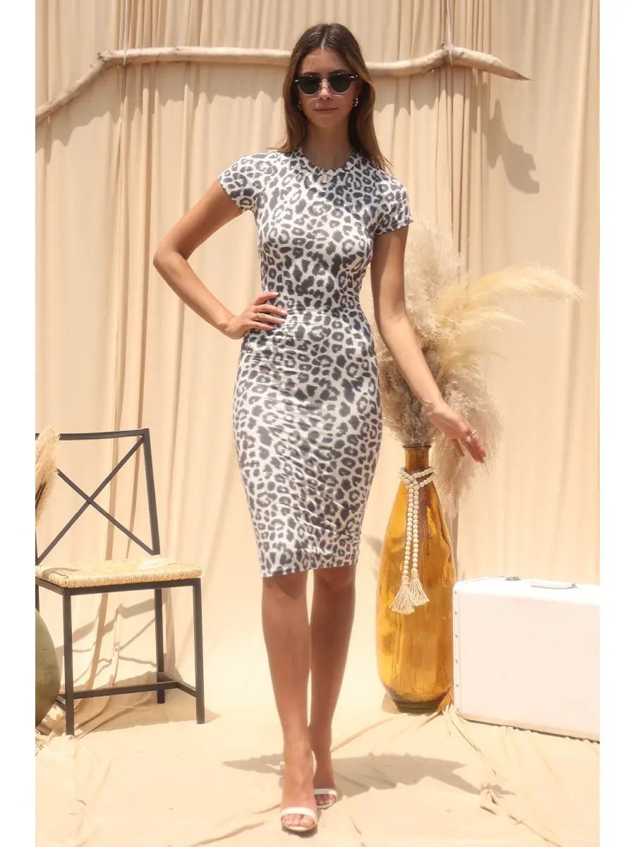 Leopard backless dress Leopard backless dress