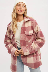 Dolly plaid brushed flannel Shacket