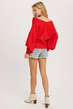 Load image into Gallery viewer, Maribel cross knit sweater (Ruby)
