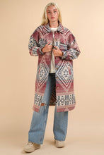 Load image into Gallery viewer, Plum/Denim Aztec Coat
