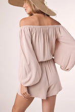 Load image into Gallery viewer, almond off shoulder romper
