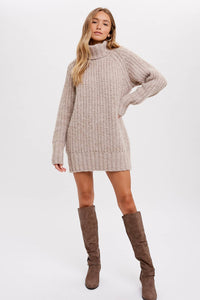 Taupe Chunky knit sweater dress