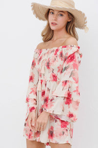 Victoria Floral Smocked Romper