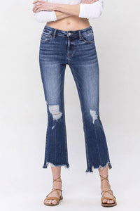 Dakota mid rise distressed crop flare jean