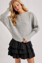 Load image into Gallery viewer, Kendall faux suede ruffle skirt (black)
