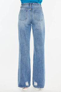 Tessa 90’s high rise criss cross straight jeans