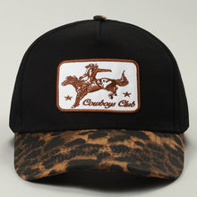 Load image into Gallery viewer, Cowboys Club Embroidered Patch Leopard Brim Trucker Hat

